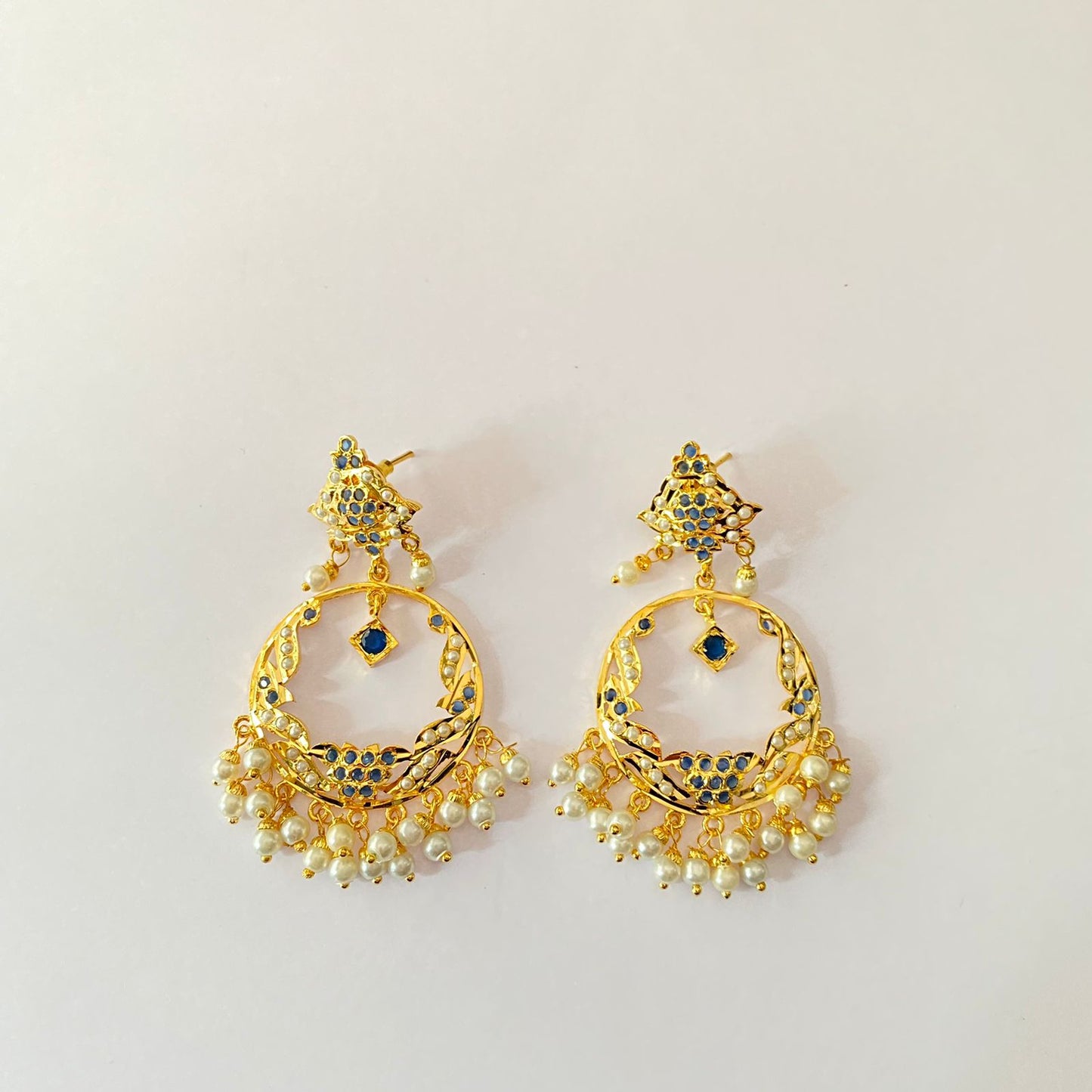 Gold Plated Jadau Earring