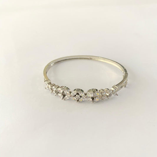 Diamond Silver Gold Plated Openable Bracelet