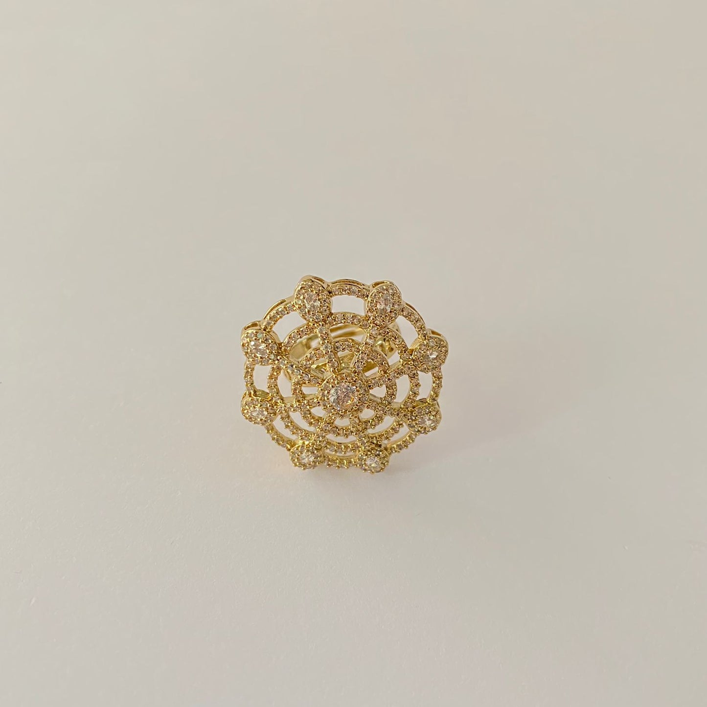 Cocktail Antique Gold Plated Adjustable Ring