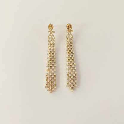 A.D Stone Antique Gold plated Long Dangler Earring