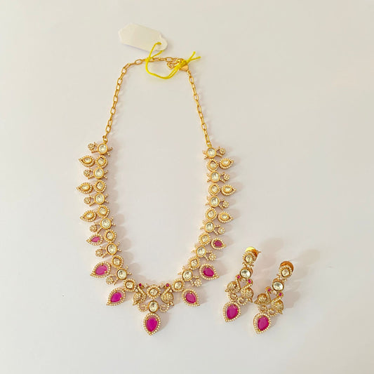 Antique Gold Ruby Necklace Set