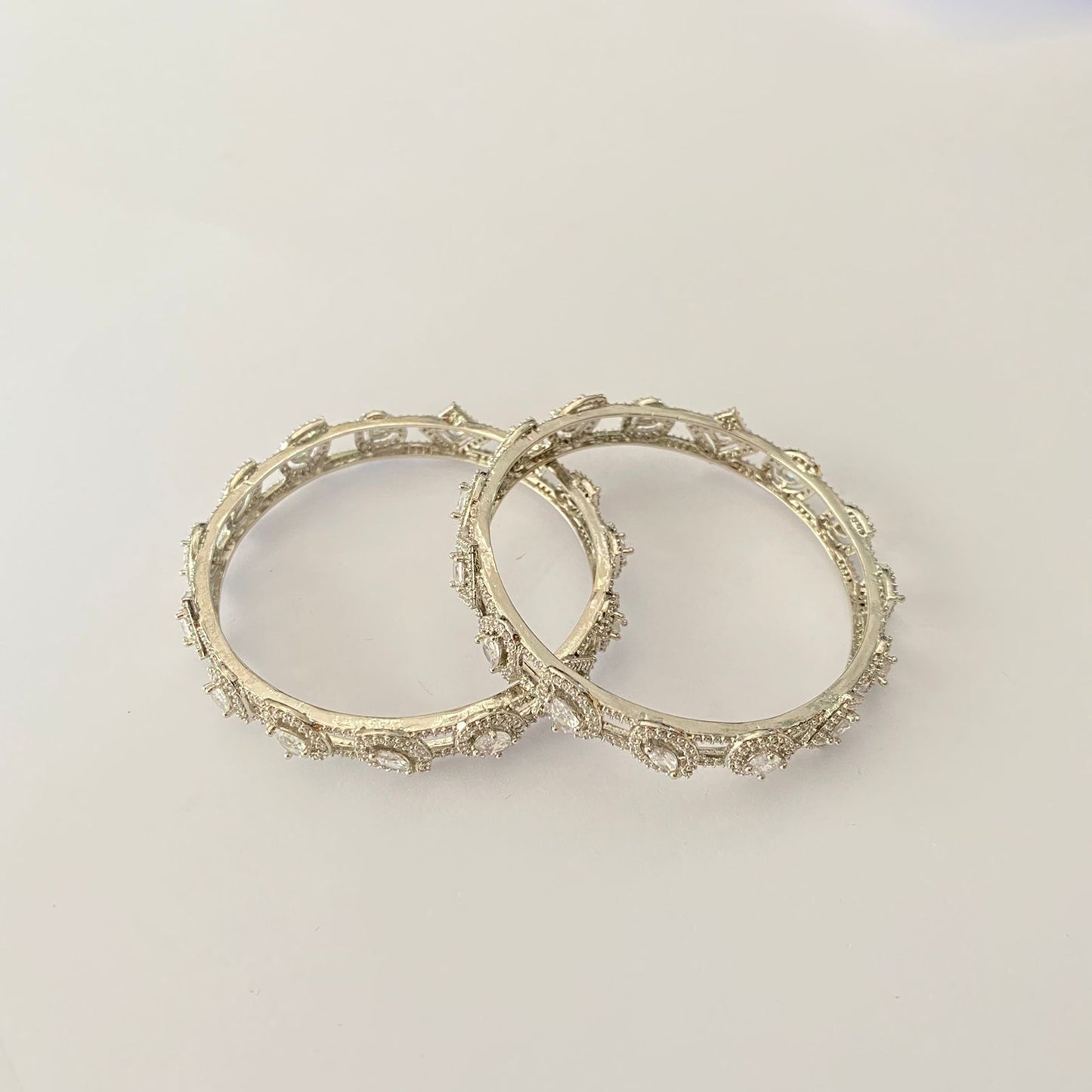 Silver Plated Diamond Bangle