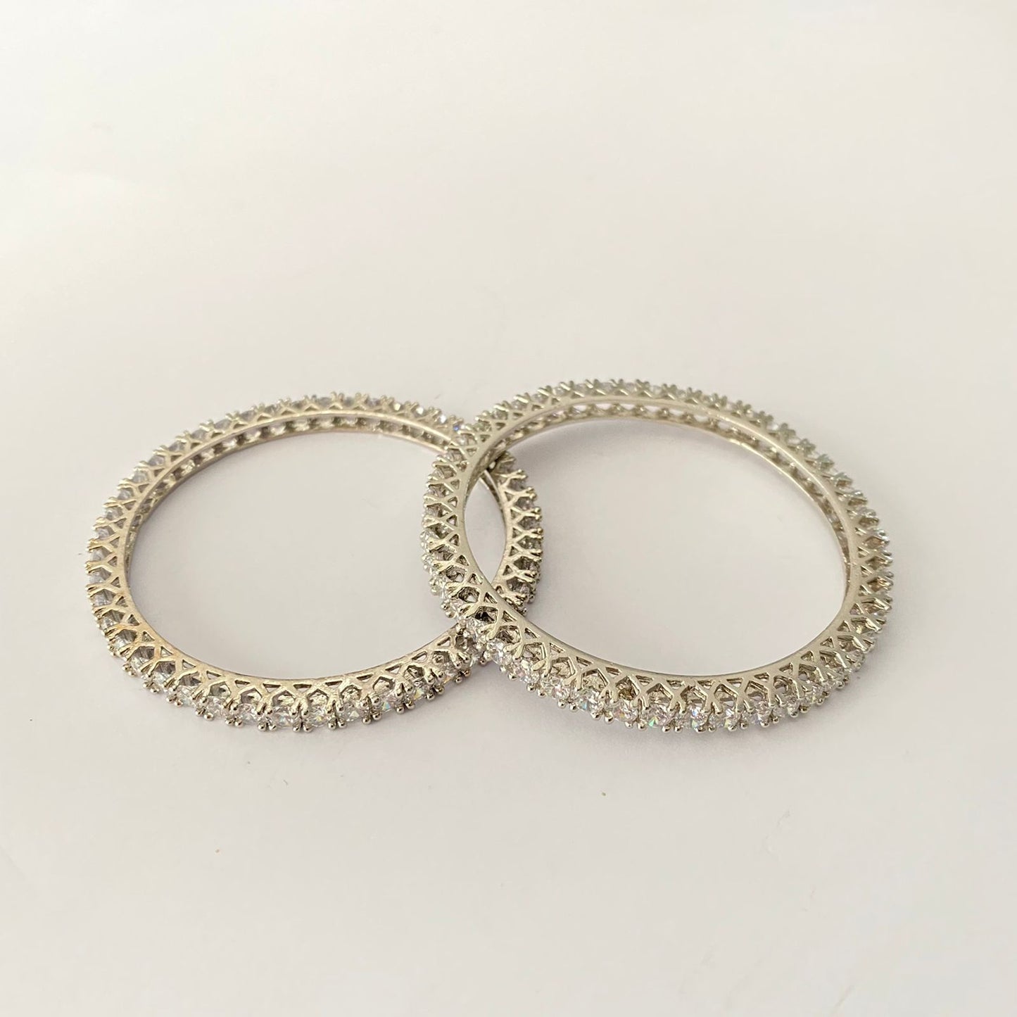 Silver Plated Diamond Sleek Bangle