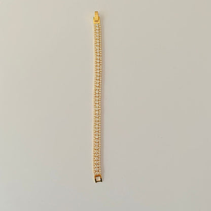 Elegant Gold Plated A.D Stone Tennis Bracelet