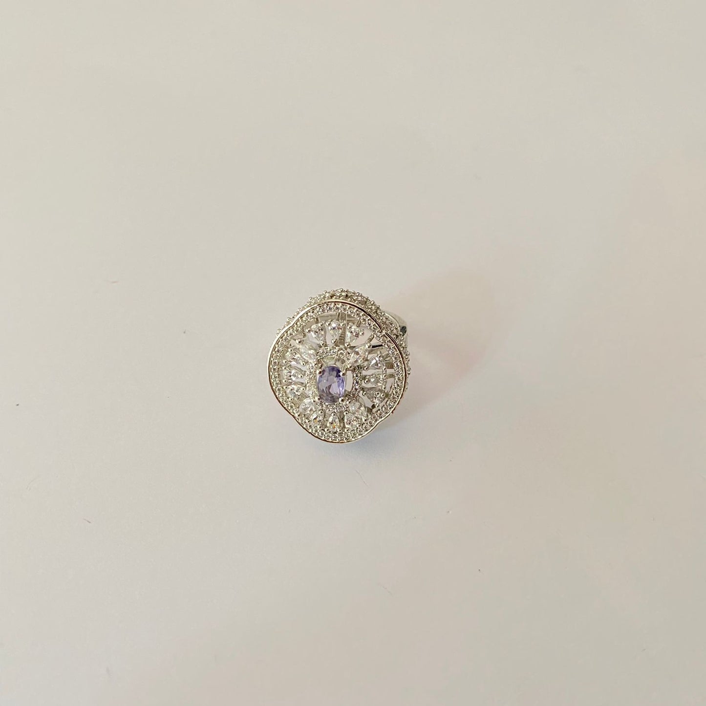 Silver Plated Purple Stone Ring