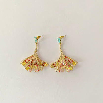 Western dangler Gold Plated Multi Colour Earring