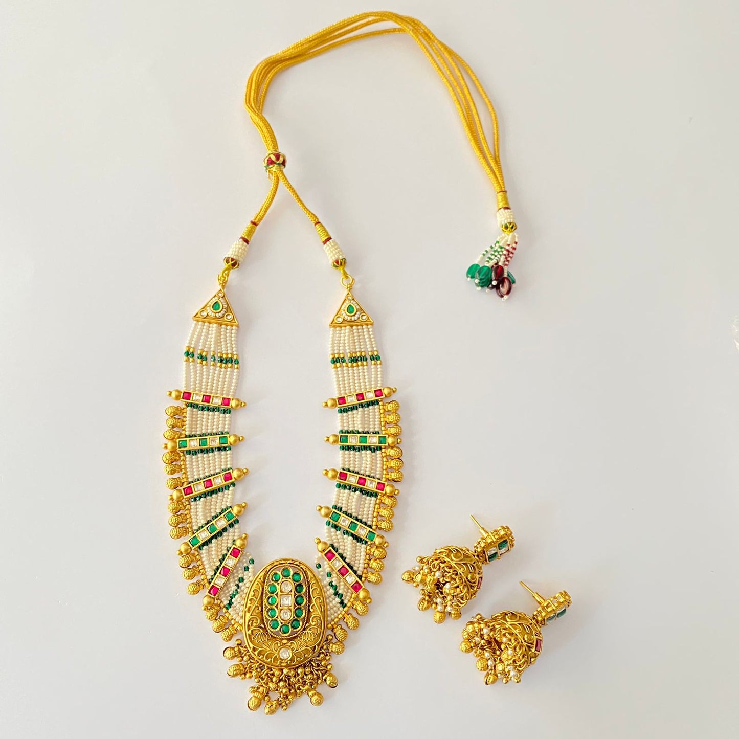 Gold Plated Green Necklace Set