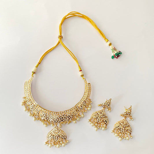 Gold Plated jadau Necklace Set