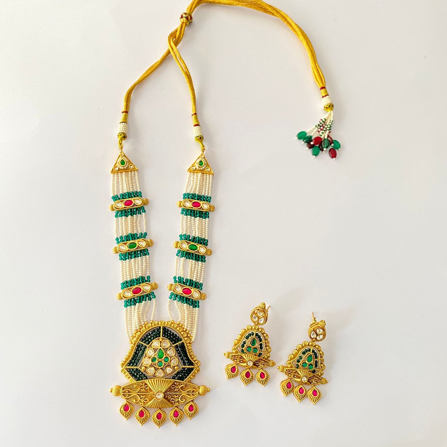 Green Gold Plated Necklace Set