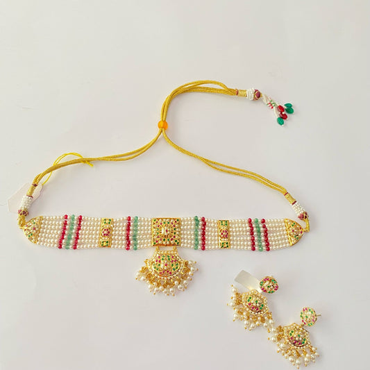 Gold Plated Multi Jadau Choker Set