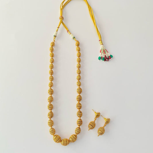 Gold Plated Matar Mala Necklace