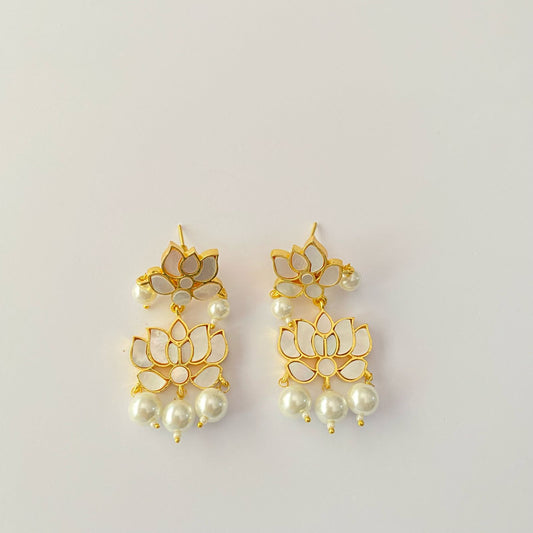 Gold Plated Lotus Earring