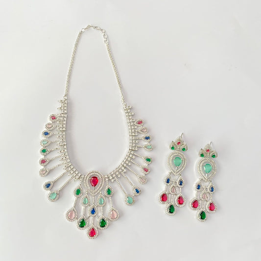 Silver Plated Multi Necklace Set