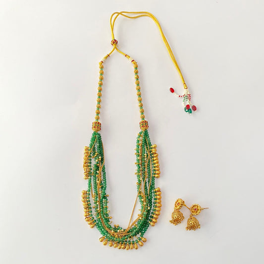 Green Gold Plated Necklace Set