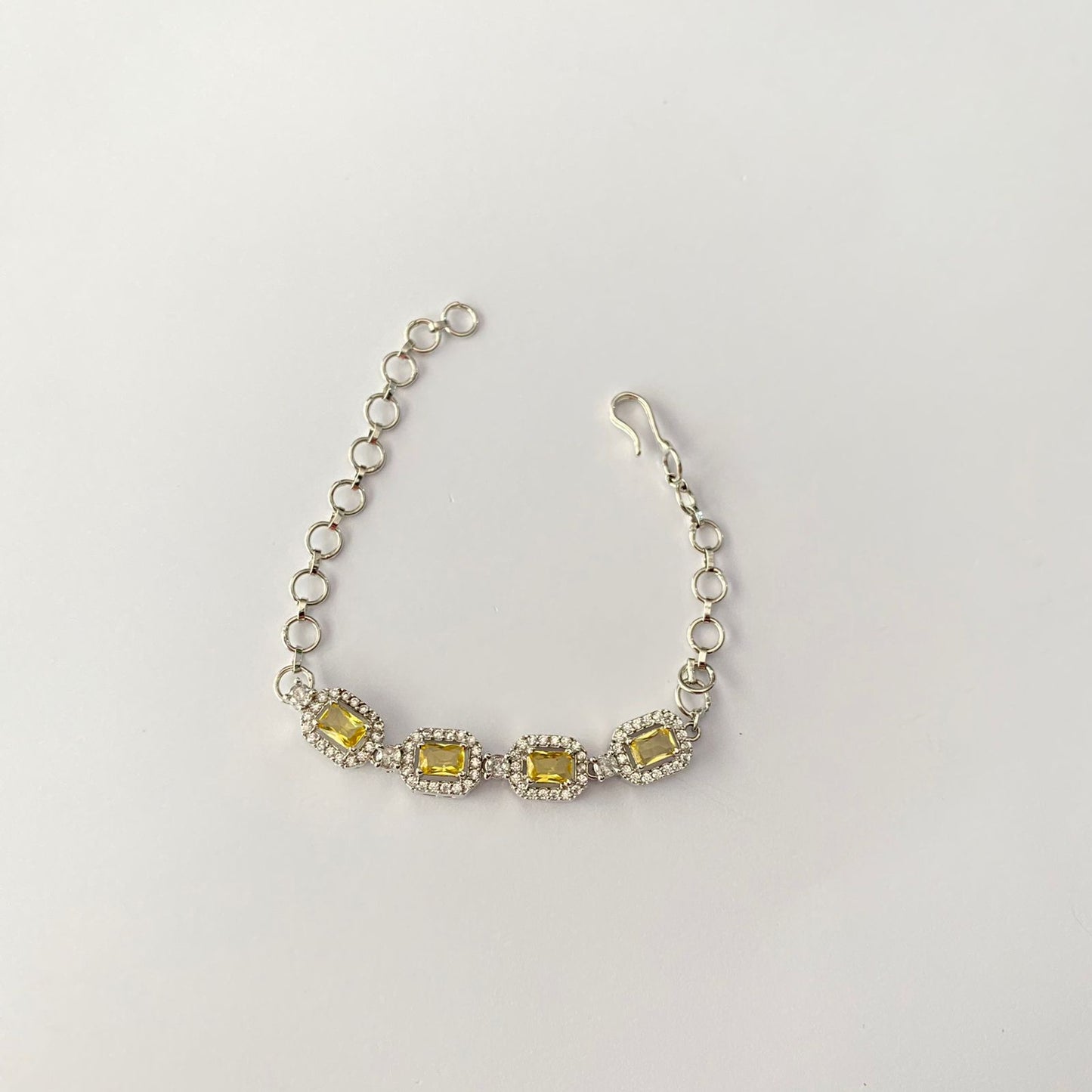 Silver Plated Yellow Diamond Bracelet