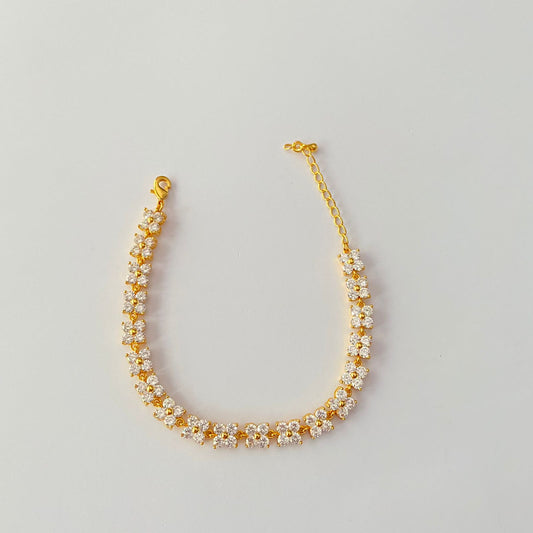 Classy Gold Plated A.D stone Adjustable Bracelet