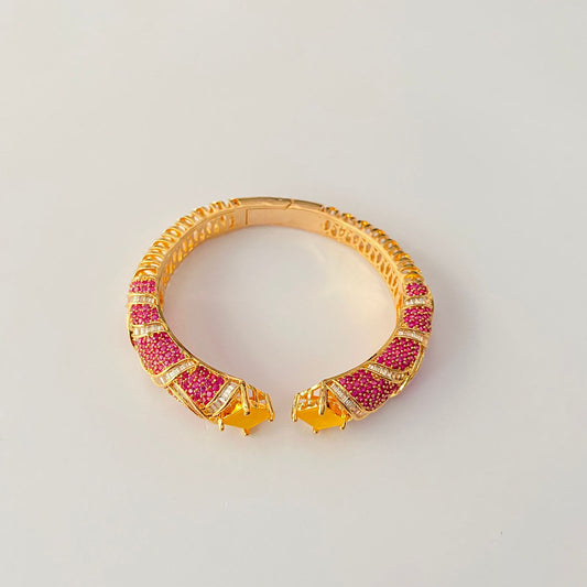 Gold Plated Yellow Stone Ruby Bracelet