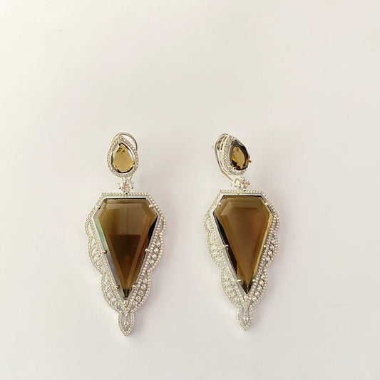 Silver Plated Diamond Earring