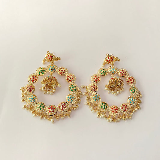 Multi Jadau Big Earring
