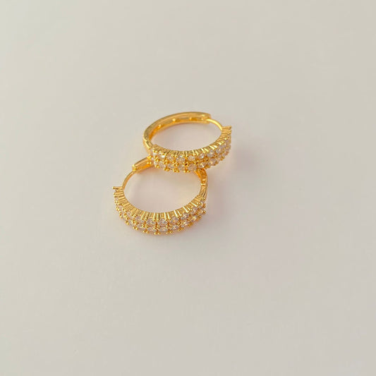 Classy A.D Stone Gold Plated Hoop earring