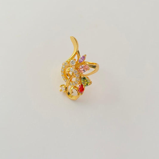 Multi Stone  Gold Plated Ring