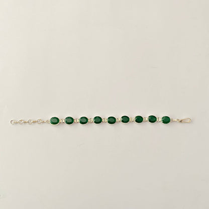 Pure Silver Green Bracelet Rakhi