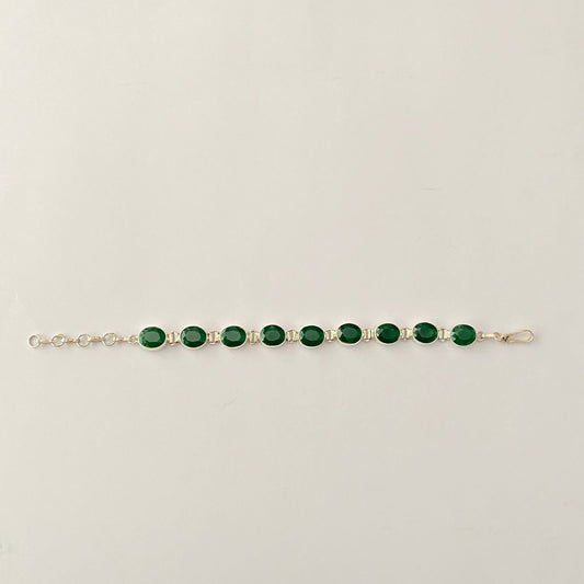 Pure Silver Green Bracelet Rakhi