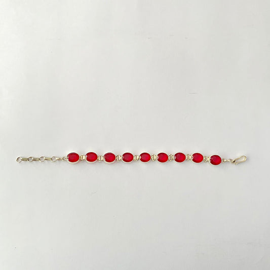 Pure Silver Ruby Bracelet Rakhi