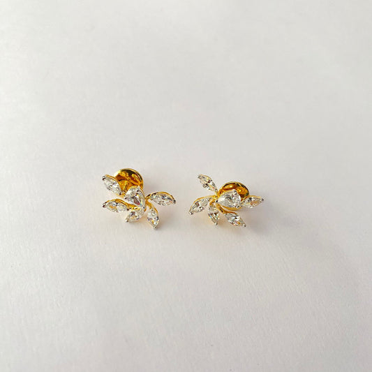 Gold Plated Pure Silver 92.5 Flower Earring