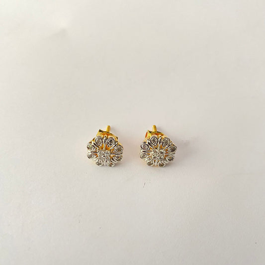 Gold Plated Screw Back Solitaire