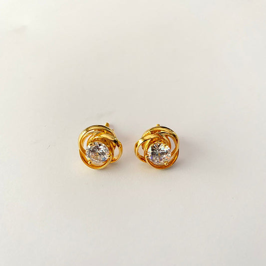 Gold Plated Back Screw Solitaire