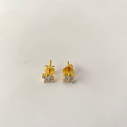 Gold Plated Back Screw Solitaire