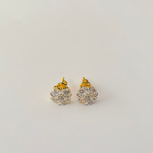 Gold Plated Screw Back Solitaire