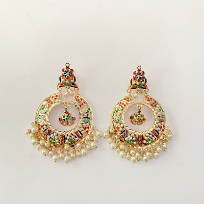 Multi Jadau Gold Plated Earring