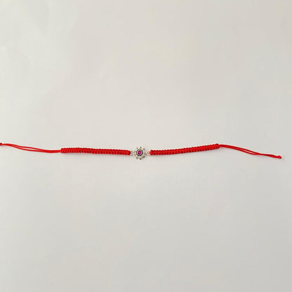 Pure silver surya design Rakhi