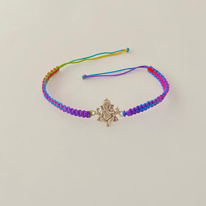 Pure silver Blue Ganpati Dev Rakhi