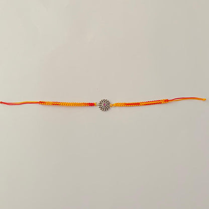 Pure silver Blue  Latest Design Rakhi