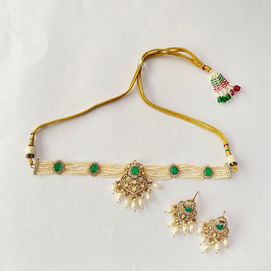 Moissanite Green Choker Set