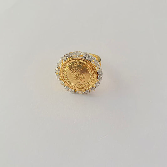 Victorian Gold Plated Round Adjustable Ring