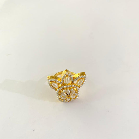 A.D Stone Gold Plated Adjustable Ring