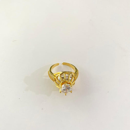 A.D Stone Gold Plated Adjustable Ring