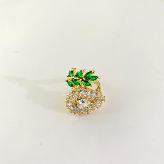 Diamond Gold Plated Adjustable Ring