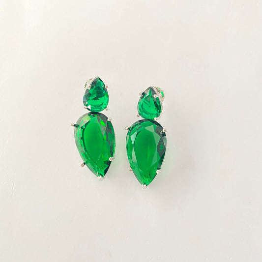 Green Stone Dangler Western Earring