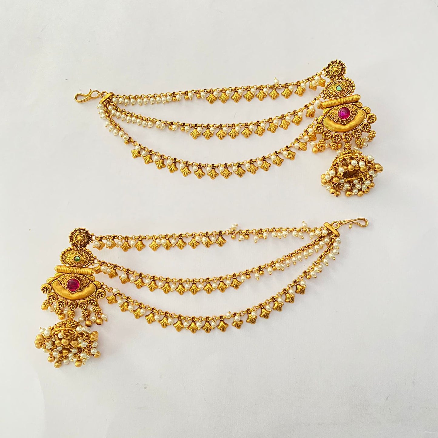 Traditional Antique Gold Plated 3 layer jhumka Earring