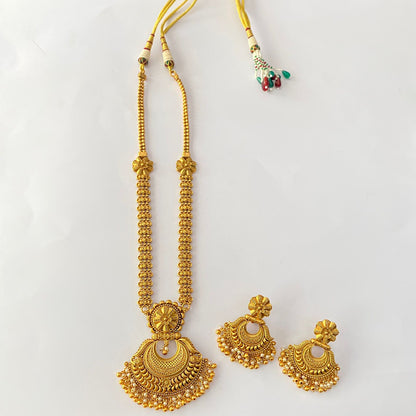 Gold Plated Long Necklace Set