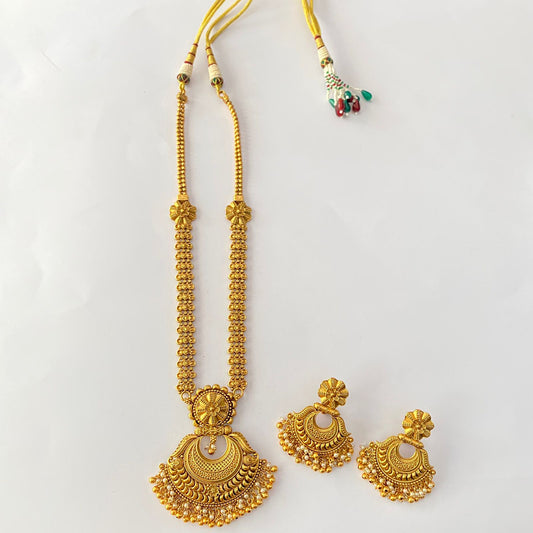 Gold Plated Long Necklace Set