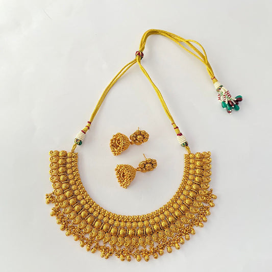 Gold Plated Temple Necklace Set