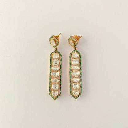Polki Green Stone Dangler Earring