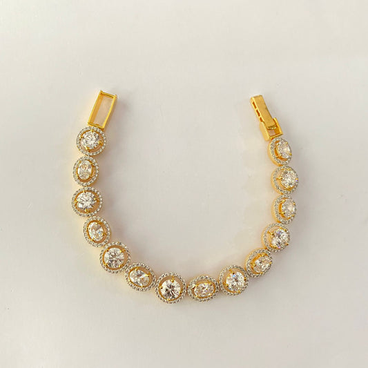 Gold Plated Diamond Tennis Bracelet
