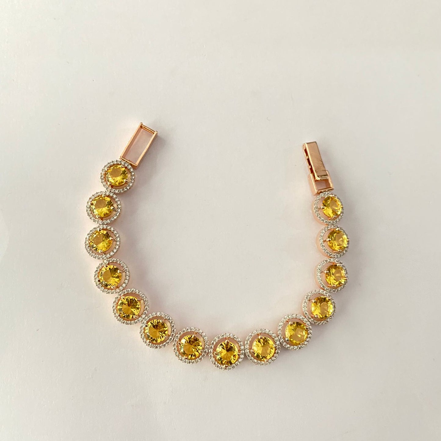 Rose Gold Yellow Diamond Tennis Bracelet